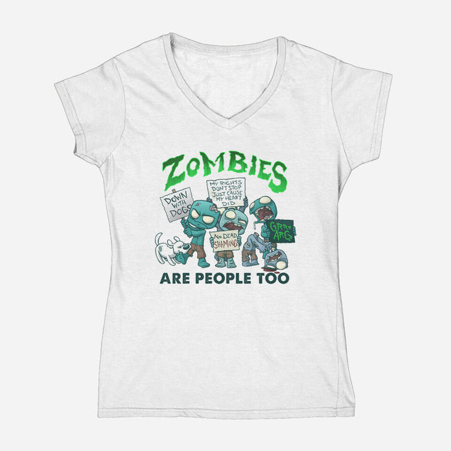 Zombie Rights-womens v-neck tee-DoOomcat