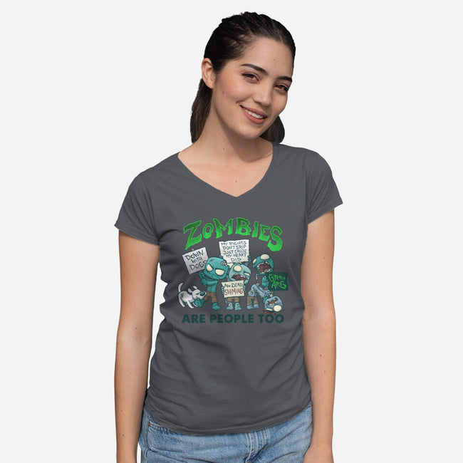 Zombie Rights-womens v-neck tee-DoOomcat