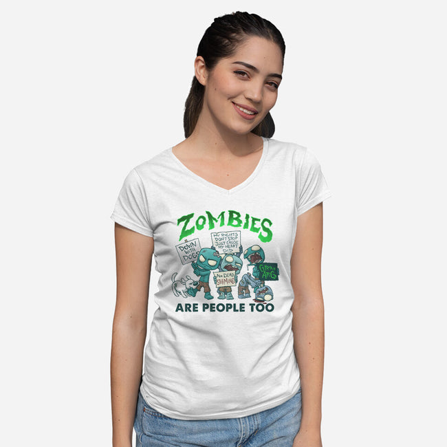 Zombie Rights-womens v-neck tee-DoOomcat