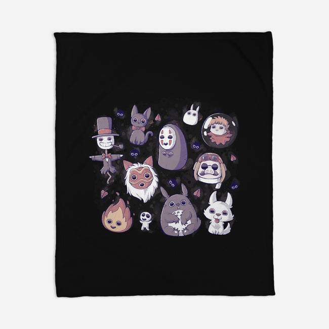 Ghibli Love-none fleece blanket-xMorfina