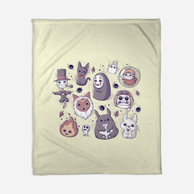 Ghibli Love-none fleece blanket-xMorfina