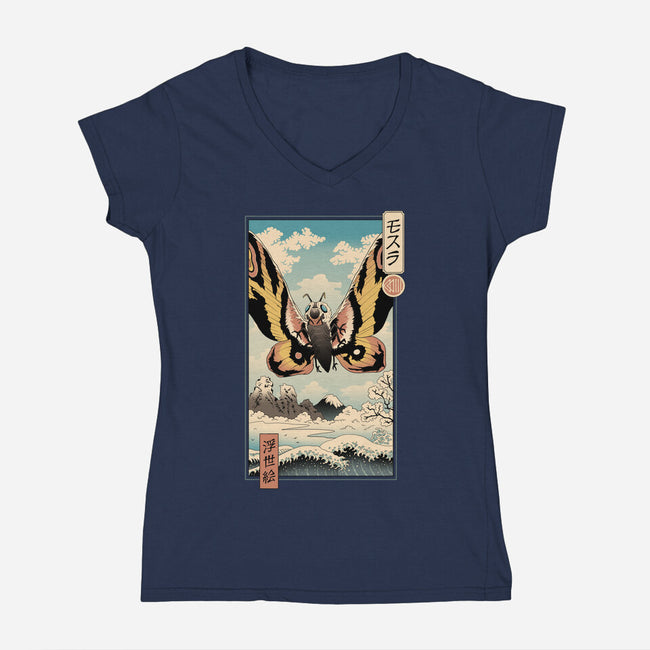 Ancient Moth Ukiyo-E-womens v-neck tee-vp021