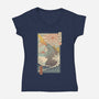 King Kaiju Ukiyo-E-womens v-neck tee-vp021