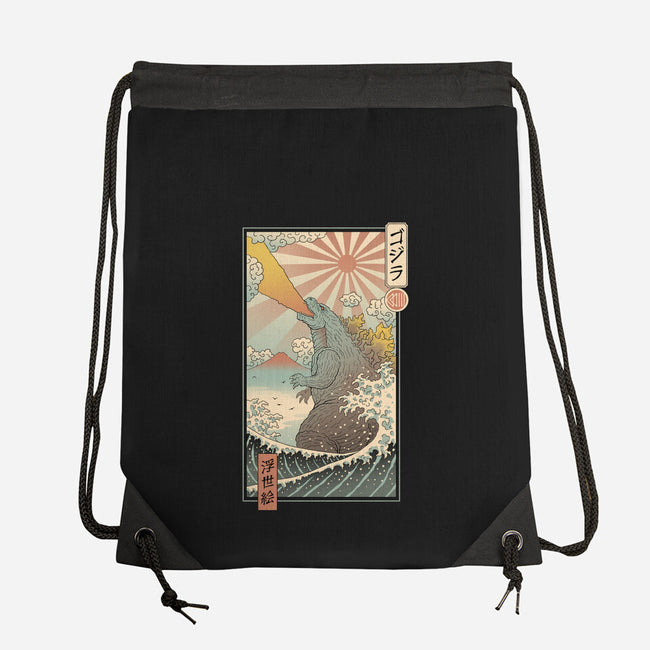 King Kaiju Ukiyo-E-none drawstring bag-vp021