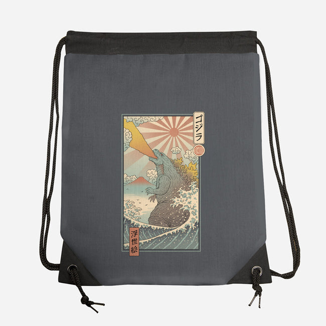 King Kaiju Ukiyo-E-none drawstring bag-vp021