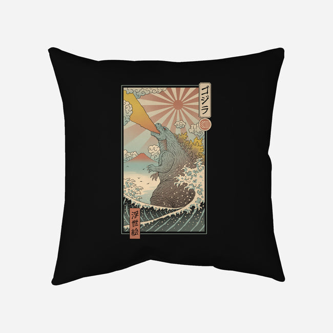 King Kaiju Ukiyo-E-none non-removable cover w insert throw pillow-vp021