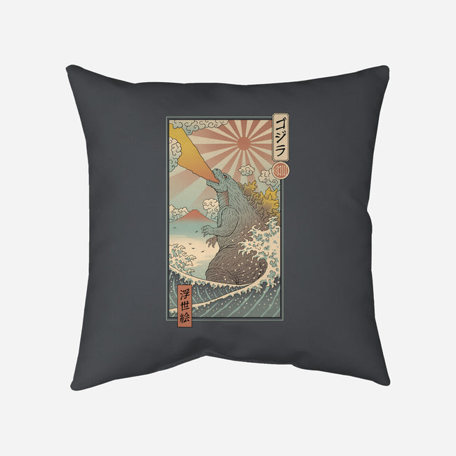 King Kaiju Ukiyo-E-none non-removable cover w insert throw pillow-vp021
