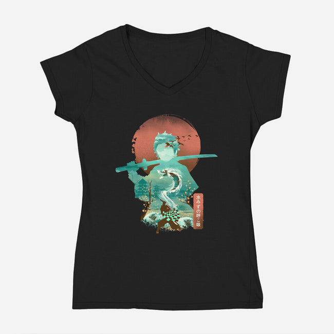 Breath of Water-womens v-neck tee-dandingeroz