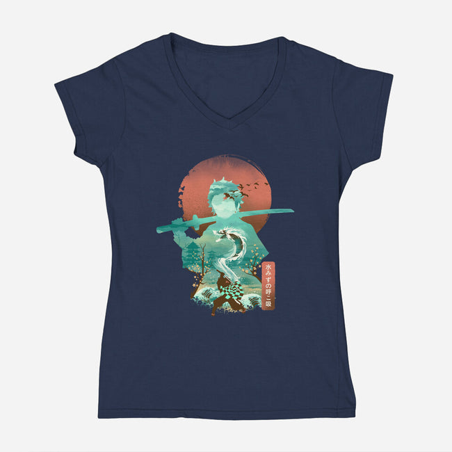 Breath of Water-womens v-neck tee-dandingeroz