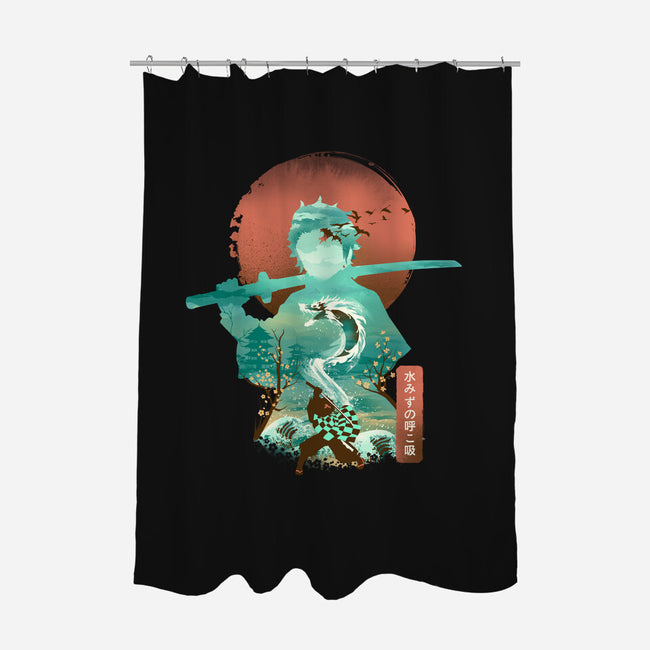 Breath of Water-none polyester shower curtain-dandingeroz