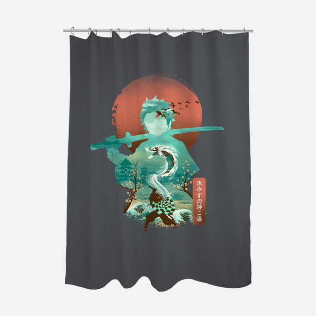 Breath of Water-none polyester shower curtain-dandingeroz