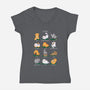 Cat Yoga-womens v-neck tee-queenmob