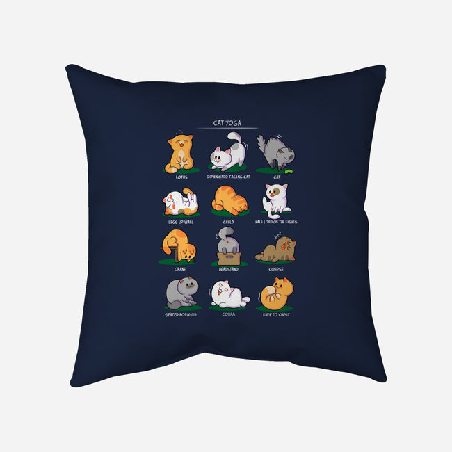 Cat Yoga-none removable cover throw pillow-queenmob