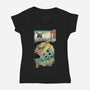 Ukiyo-E Wind Valley-womens v-neck tee-vp021