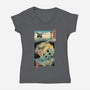 Ukiyo-E Wind Valley-womens v-neck tee-vp021