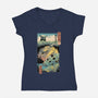 Ukiyo-E Wind Valley-womens v-neck tee-vp021