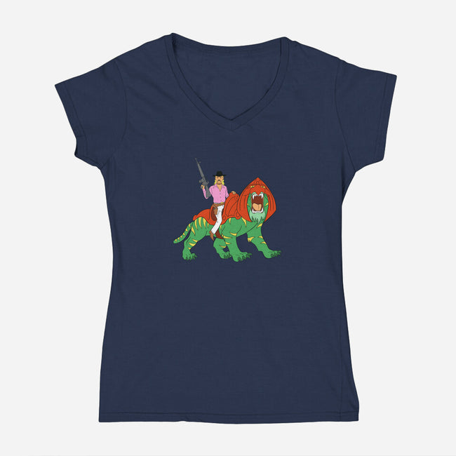 Tiger Master-womens v-neck tee-kentcribbs