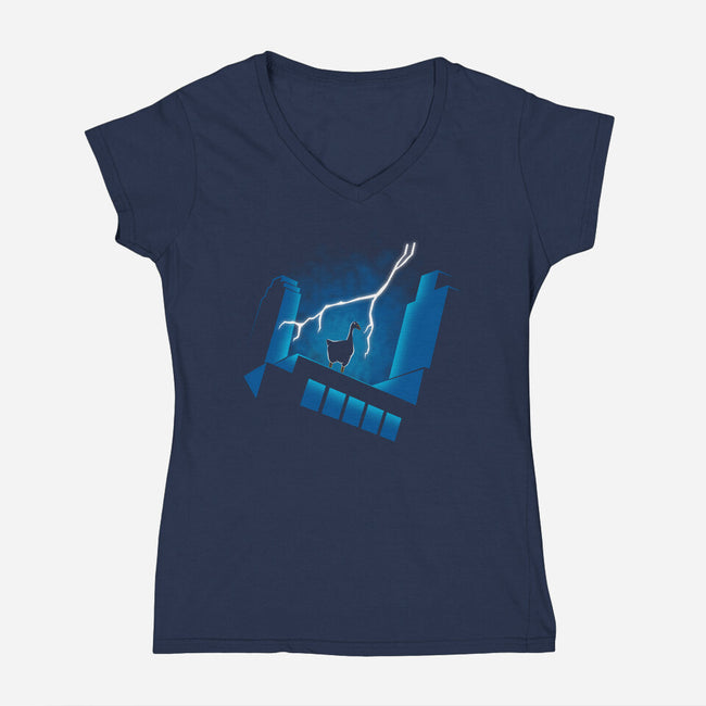 Goose The Animated Series-womens v-neck tee-Eilex Design