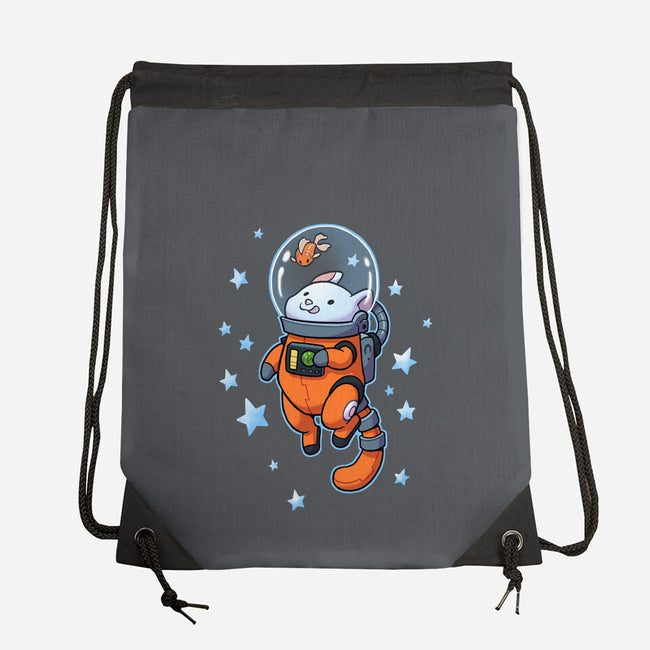Catstronaut-none drawstring bag-DoOomcat