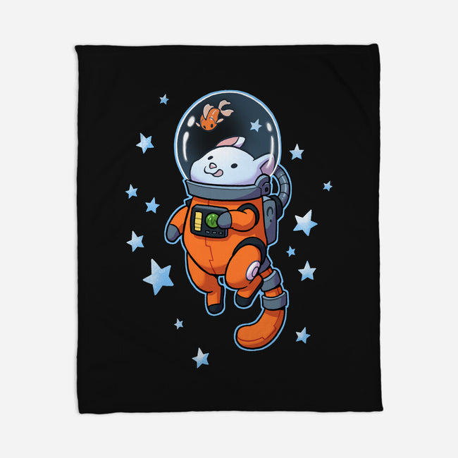 Catstronaut-none fleece blanket-DoOomcat