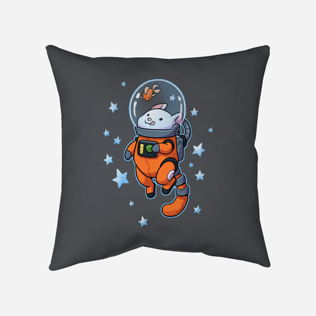 Catstronaut-none removable cover w insert throw pillow-DoOomcat