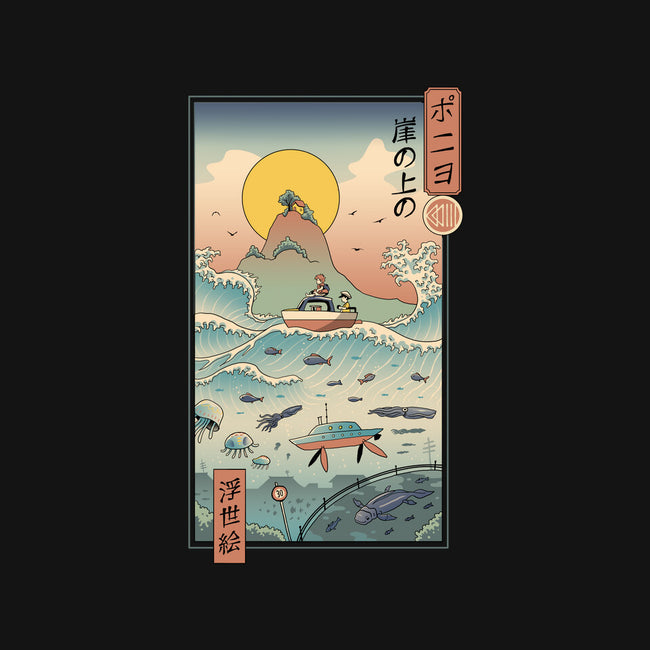 Ukiyo-E By The Sea-womens off shoulder tee-vp021