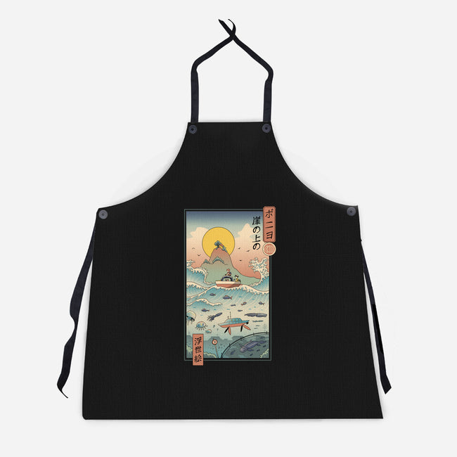 Ukiyo-E By The Sea-unisex kitchen apron-vp021