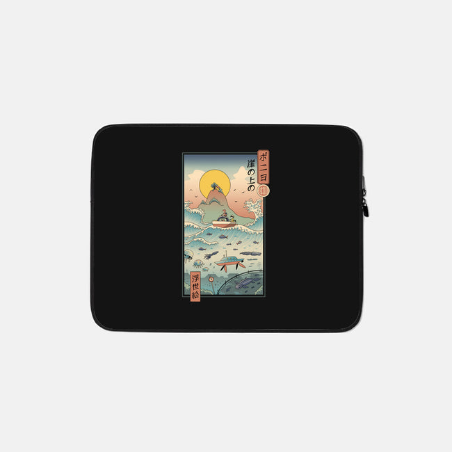 Ukiyo-E By The Sea-none zippered laptop sleeve-vp021