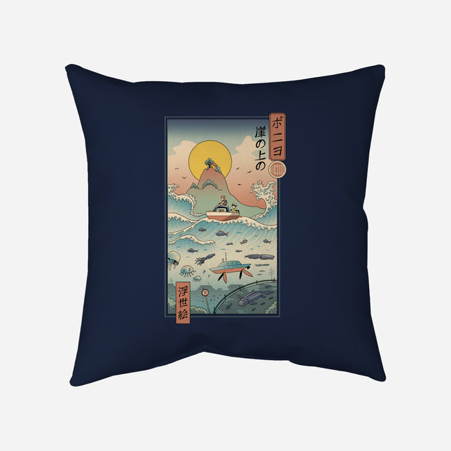 Ukiyo-E By The Sea-none removable cover w insert throw pillow-vp021