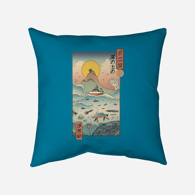 Ukiyo-E By The Sea-none removable cover throw pillow-vp021