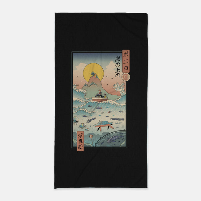 Ukiyo-E By The Sea-none beach towel-vp021