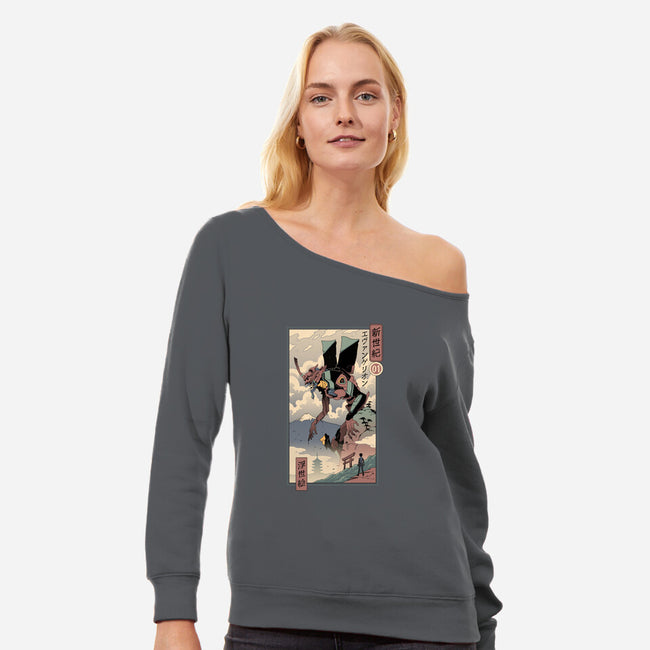 Eva Ukiyo-E-womens off shoulder sweatshirt-vp021