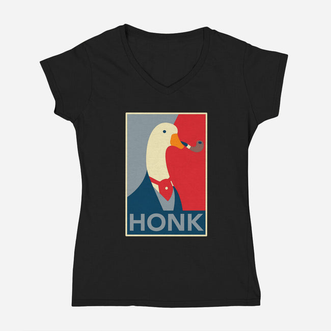 Honk 4 President-womens v-neck tee-zody