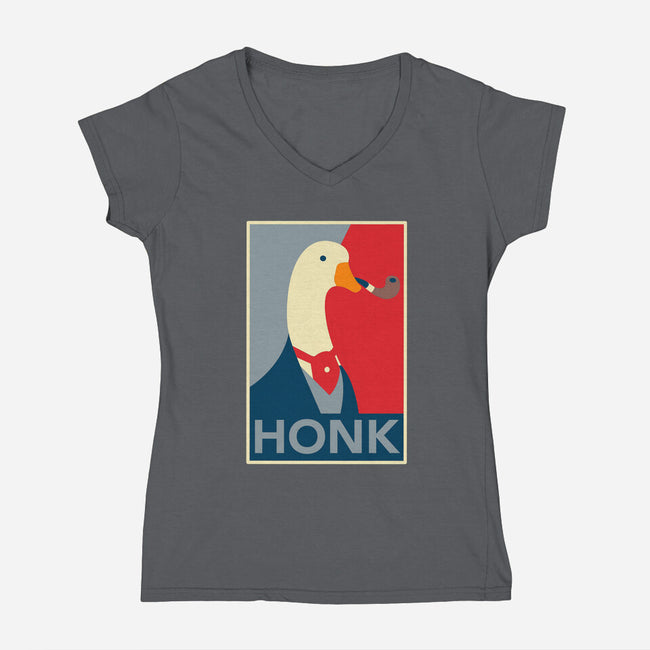 Honk 4 President-womens v-neck tee-zody