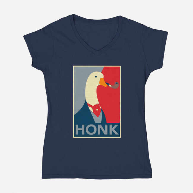 Honk 4 President-womens v-neck tee-zody