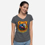 Crazy Tom-womens v-neck tee-CappO