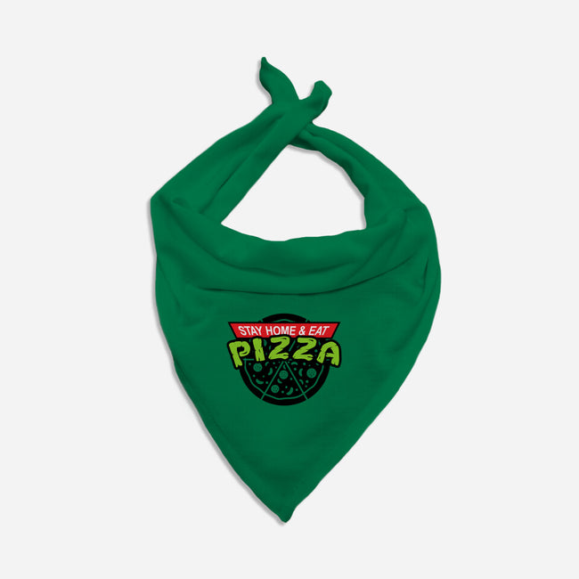 Stay Home and Eat Pizza-cat bandana pet collar-Boggs Nicolas
