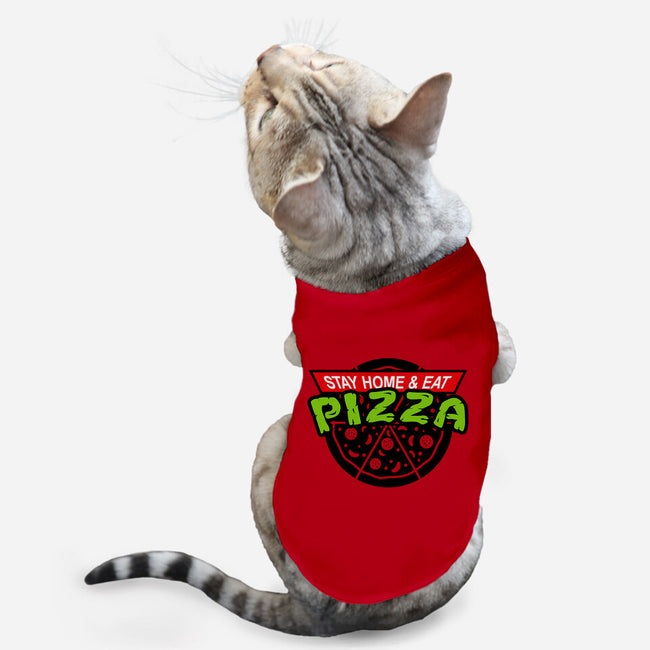 Stay Home and Eat Pizza-cat basic pet tank-Boggs Nicolas