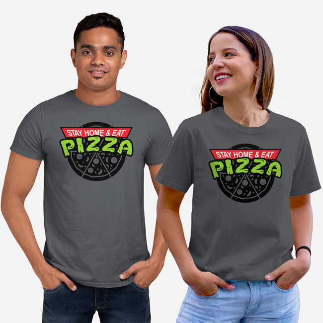 Stay Home and Eat Pizza-unisex basic tee-Boggs Nicolas