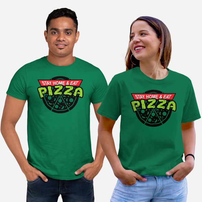 Stay Home and Eat Pizza-unisex basic tee-Boggs Nicolas