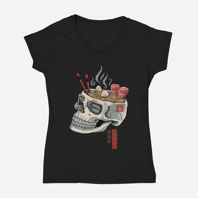 Ramen Skull-womens v-neck tee-vp021