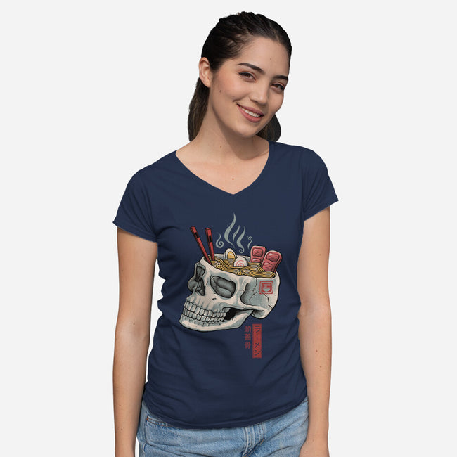 Ramen Skull-womens v-neck tee-vp021
