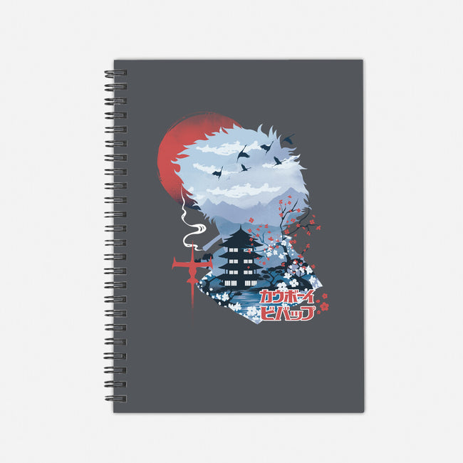 Ukiyo-E Cowboy-none dot grid notebook-dandingeroz