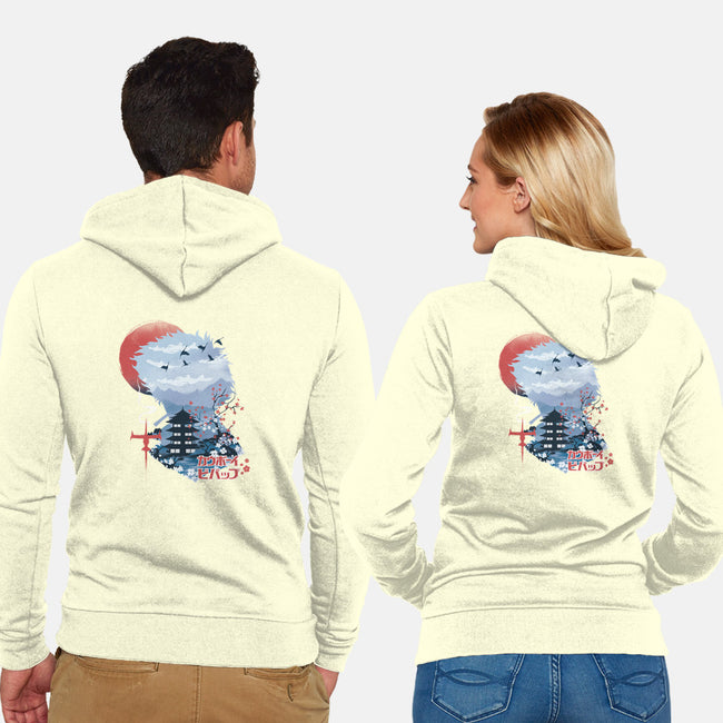 Ukiyo-E Cowboy-unisex zip-up sweatshirt-dandingeroz