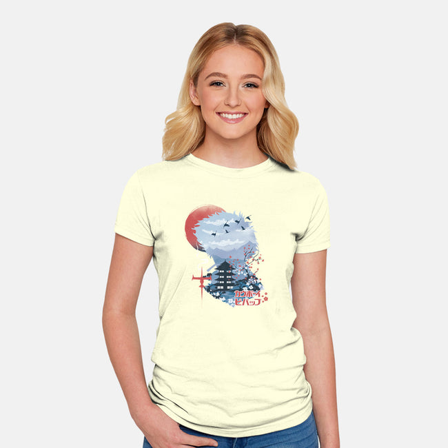 Ukiyo-E Cowboy-womens fitted tee-dandingeroz