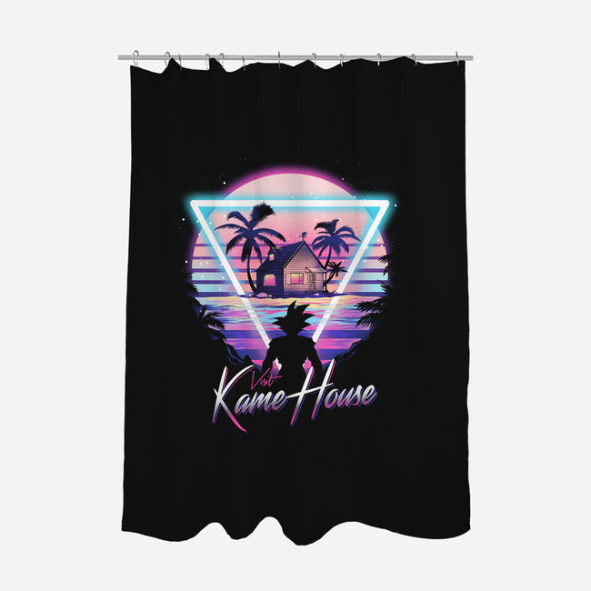 Kame Island Postcard-none polyester shower curtain-dandingeroz