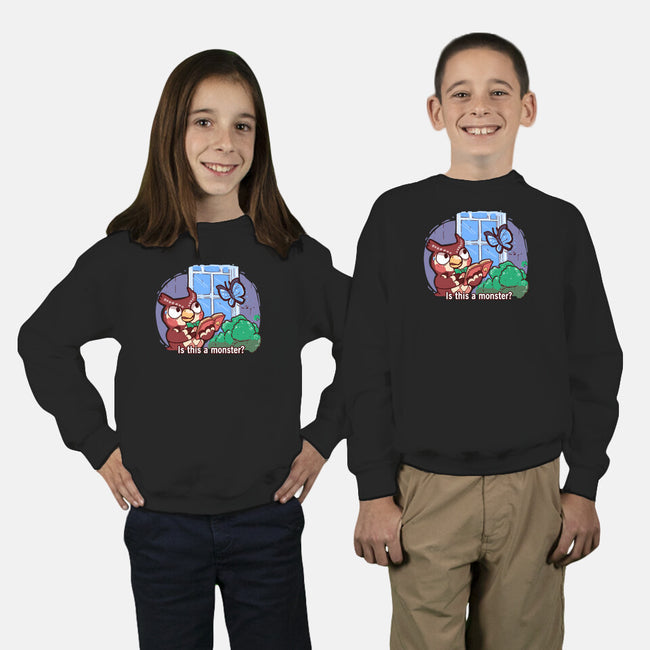 Is This A Monster?-youth crew neck sweatshirt-sarkasmtek