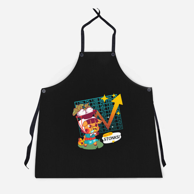 Turnip Stonks-unisex kitchen apron-theteenosaur