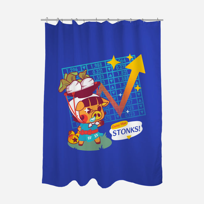 Turnip Stonks-none polyester shower curtain-theteenosaur
