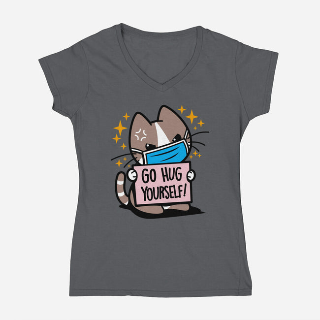 No Free Hugs-womens v-neck tee-Boggs Nicolas